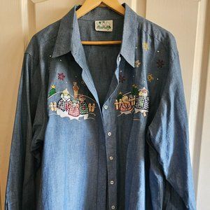 Quacker Factory Snow themed shirt   BIG PRICE REDUCTION!